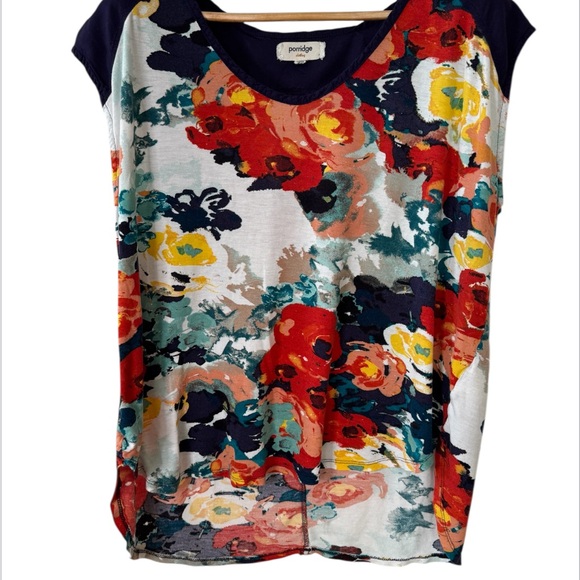Anthropologie Tops - Anthropologie Porridge Floral Cap Sleeve Tee – XL